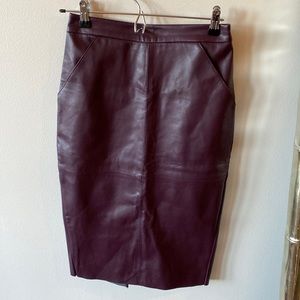 Faux leather skirt